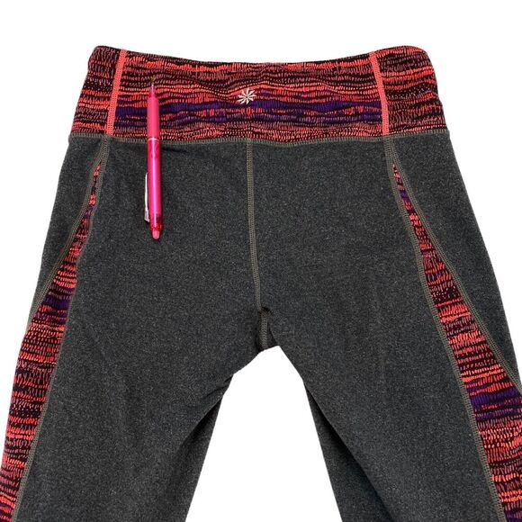 Athleta Activewear Leggings Womens Small Gray Nylon Elastic Waist Logo Pull On - Picture 4 of 16